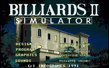 Billiards II Simulator screen shot title